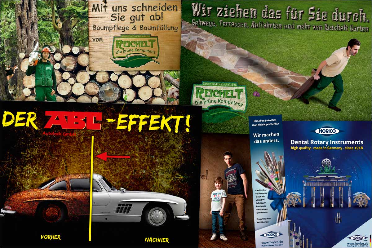 Bildcollagen der Werbeagentur und Kreativagentur für den Kanton St. Gallen