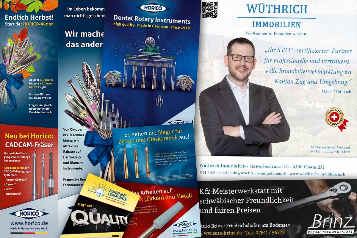 Print-Anzeigen + Werbeanzeigen der Werbeagentur und Kreativagentur für den Kanton St. Gallen